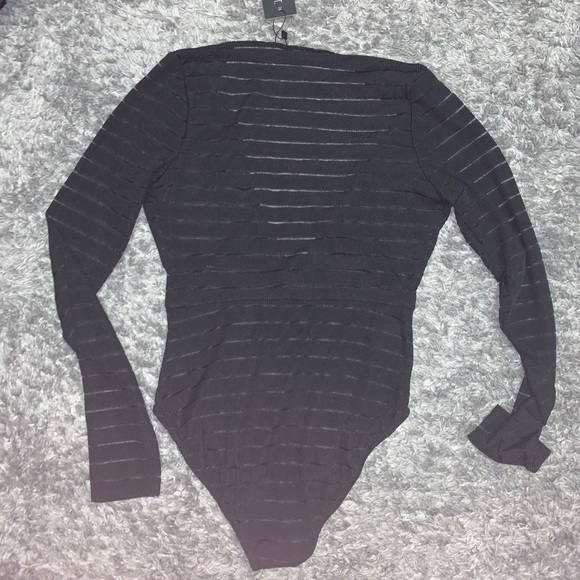 black plunge neck body suit - Picture 4 of 7